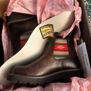 Ariat Copper Kettle Leather Boots with Pastel Serape Accent